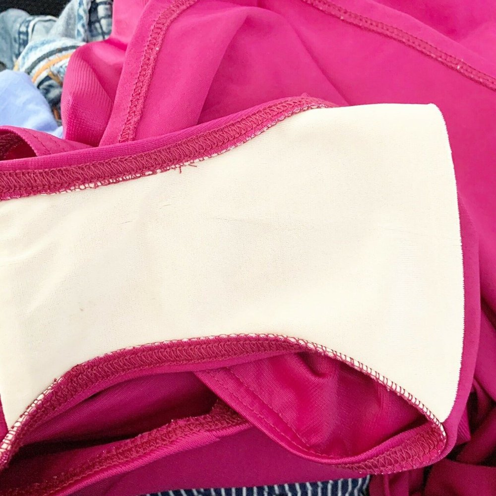 Lands' End 10 Swimsuit One Piece Ruched Raspberry - Picture 4 of 10